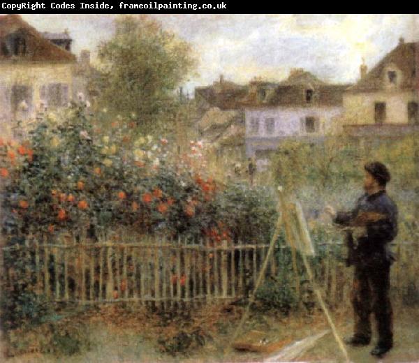 Pierre-Auguste Renoir Monet Painting in His Garden Argenteuil